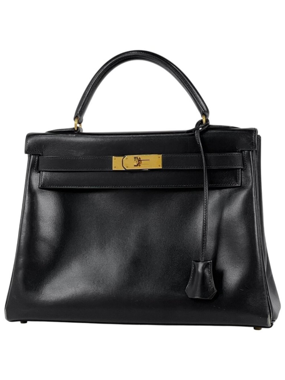 Hermes Kelly 32 Handbag Retourne 2-Way Box Calf Black